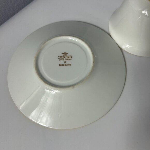 Oxford Bone China Gold Gilded Bennington Cup and Saucer Lenox ONE SET TWO PIECES - Picture 3 of 5
